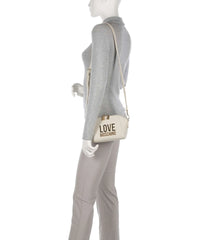 LOVE MOSCHINO Love Lettering Crossbody bag synthetic ivory