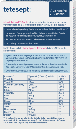 tetesept  Hyaluron 100 Complex Tabletten 30 St